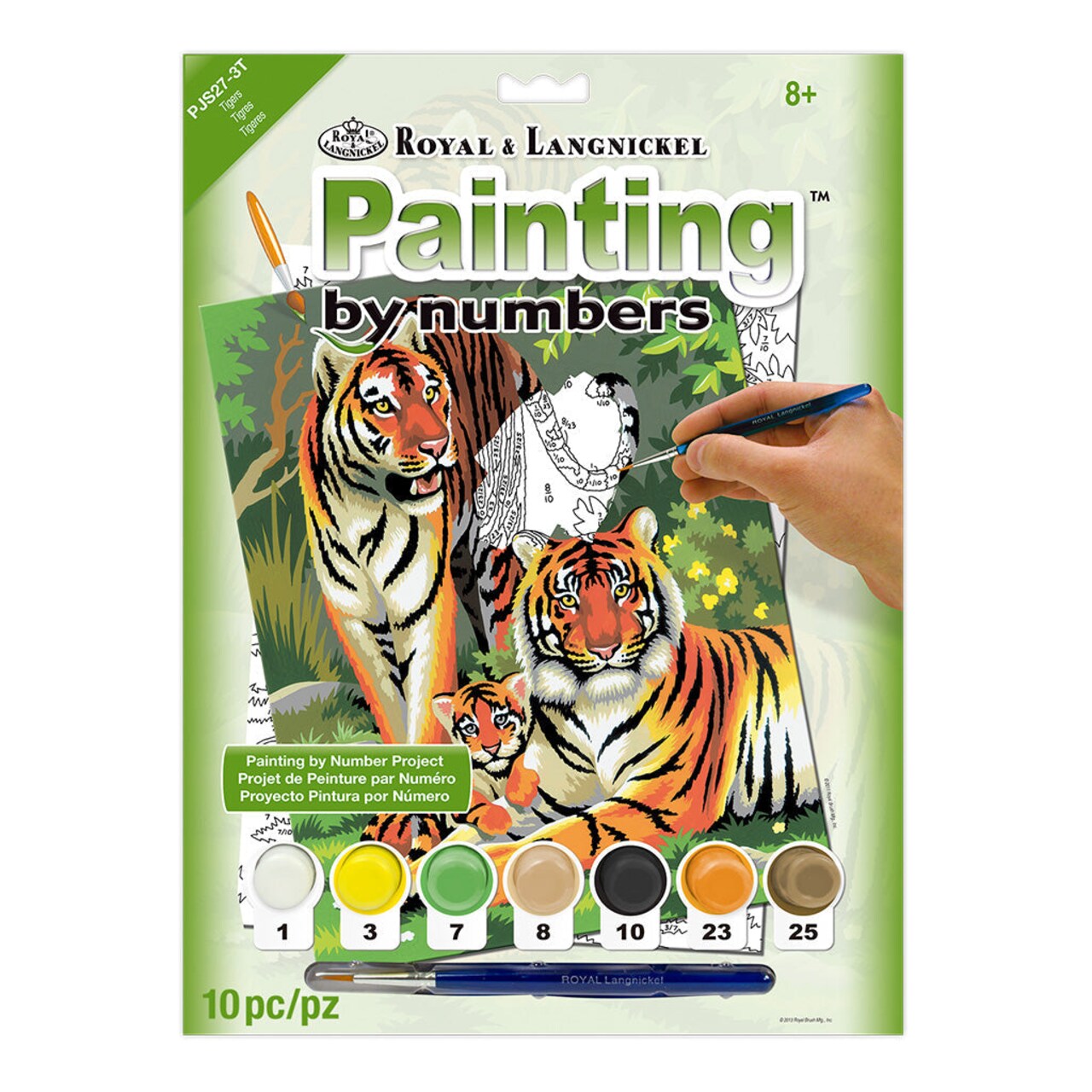 PJS27 | Painting by numbers™ 10pc 8.75" x 11.375" Tigers Painting Project